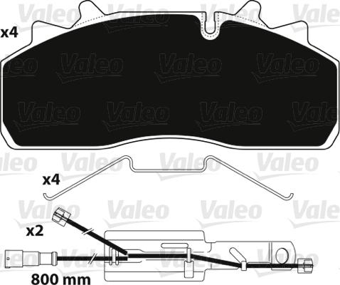 Valeo 882227 - Тормозные колодки, дисковые, комплект autosila-amz.com