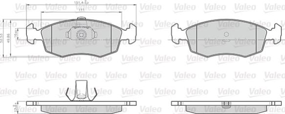 Valeo 872907 - Тормозные колодки, дисковые, комплект autosila-amz.com