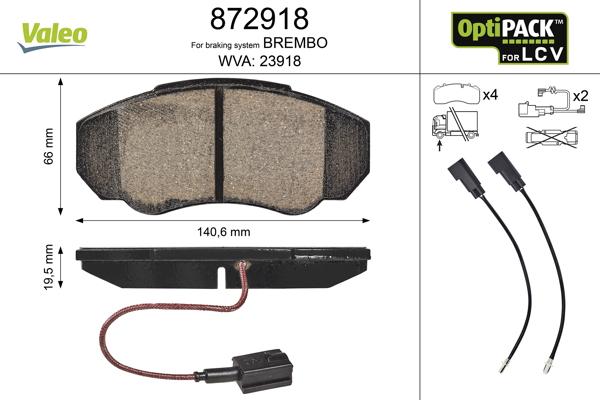 Valeo 872918 - Тормозные колодки, дисковые, комплект autosila-amz.com