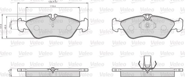 Valeo 872661 - Тормозные колодки, дисковые, комплект autosila-amz.com