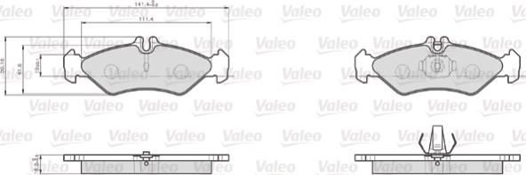 Valeo 872621 - Тормозные колодки, дисковые, комплект autosila-amz.com