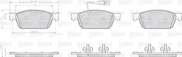 Valeo 872623 - Тормозные колодки, дисковые, комплект autosila-amz.com