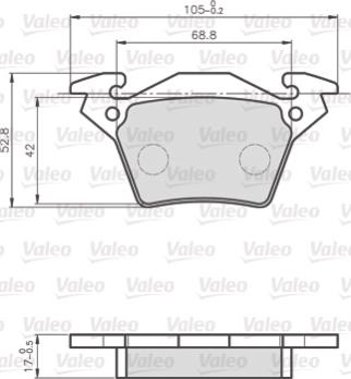 Valeo 872020 - Тормозные колодки, дисковые, комплект autosila-amz.com