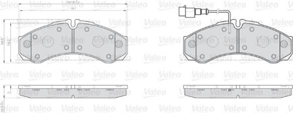 Valeo 872121 - Тормозные колодки, дисковые, комплект autosila-amz.com