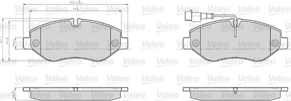Valeo 872230 - Тормозные колодки, дисковые, комплект autosila-amz.com
