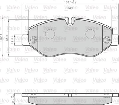 Valeo 872229 - Тормозные колодки, дисковые, комплект autosila-amz.com