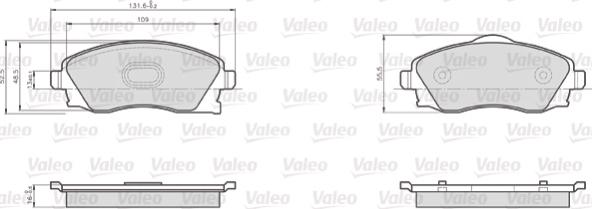 Valeo 872225 - VL872225 колодки дисковые передние!\ Opel Corsa C 1.0-1.7DTi 00> autosila-amz.com