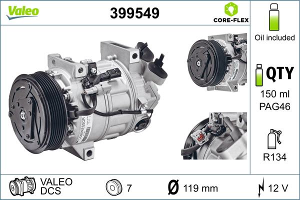 Valeo 399549 - Компрессор кондиционера autosila-amz.com