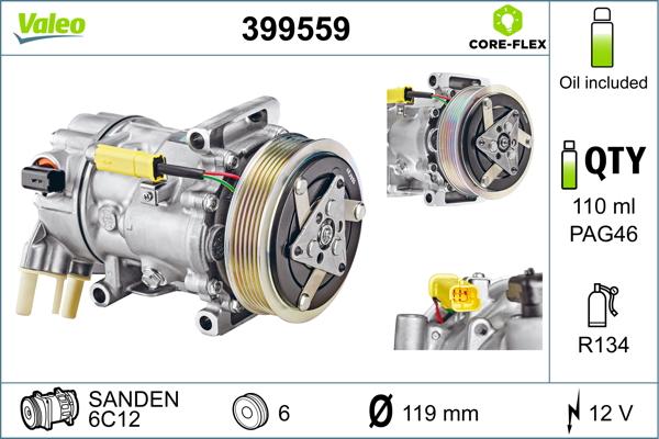 Valeo 399559 - Компрессор кондиционера autosila-amz.com