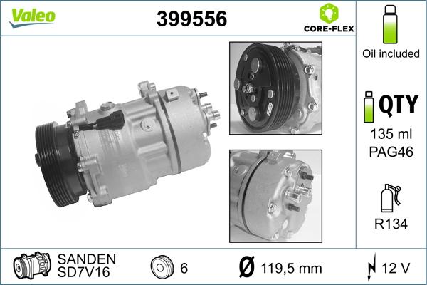 Valeo 399556 - Компрессор кондиционера autosila-amz.com