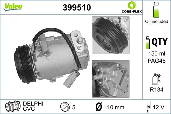 Valeo 399510 - Компрессор кондиционера autosila-amz.com