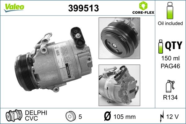 Valeo 399513 - Компрессор кондиционера autosila-amz.com