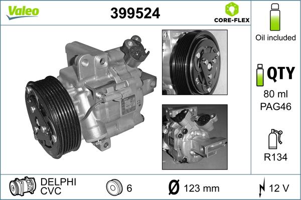 Valeo 399524 - Компрессор кондиционера autosila-amz.com