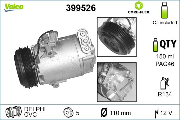 Valeo 399526 - Компрессор кондиционера autosila-amz.com