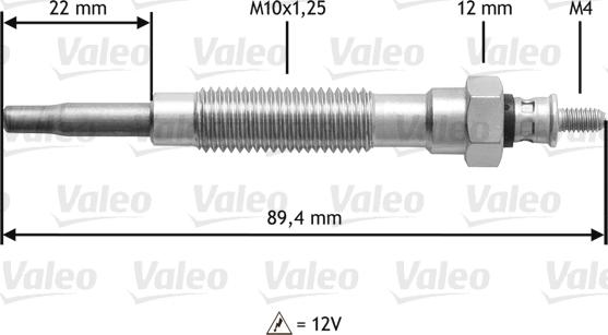 Valeo 345149 - Свеча накаливания autosila-amz.com