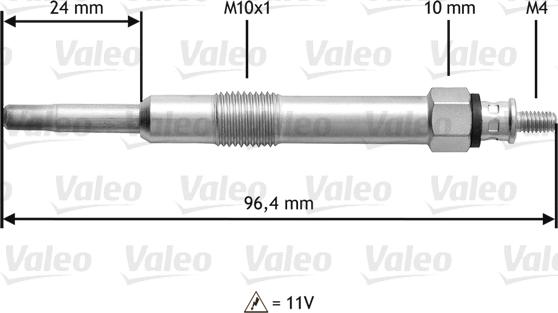 Valeo 345150 - Свеча накаливания autosila-amz.com