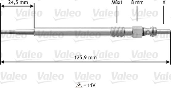 Valeo 345 164 - Свеча накаливания autosila-amz.com