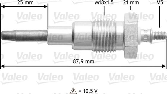 Valeo 345 167 - Свеча накаливания autosila-amz.com