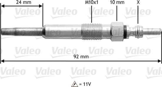 Valeo 345104 - Свеча накаливания autosila-amz.com