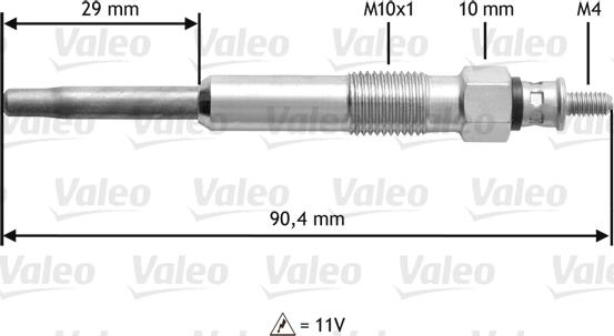 Valeo 345101 - Свеча накаливания autosila-amz.com