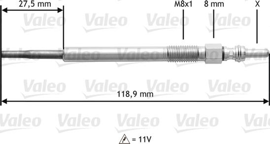 Valeo 345118 - Свеча накаливания autosila-amz.com
