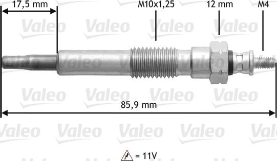 Valeo 345117 - Свеча накаливания autosila-amz.com