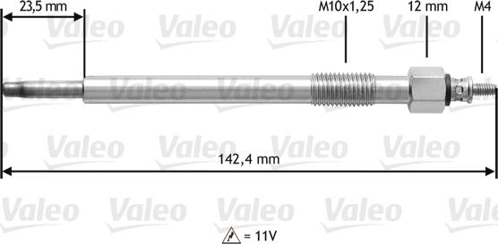 Valeo 345 187 - Свеча накаливания autosila-amz.com