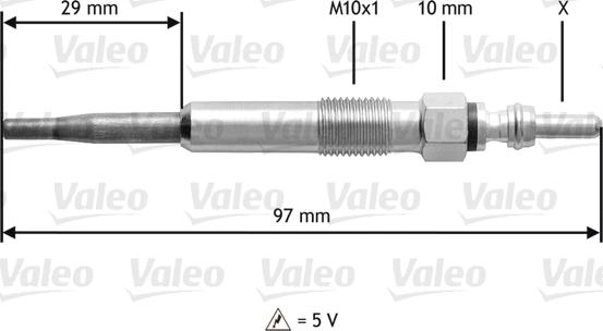 Valeo 345125 - Свеча накаливания autosila-amz.com
