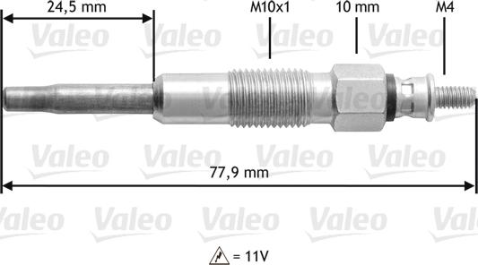 Valeo 345128 - свеча накала Citr autosila-amz.com