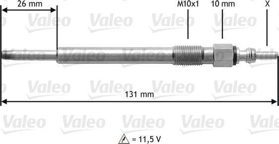 Valeo 345201 - Свеча накаливания autosila-amz.com