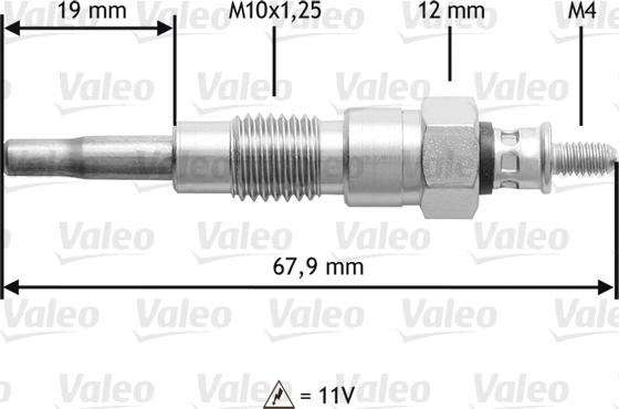 Valeo 345203 - Свеча накаливания autosila-amz.com