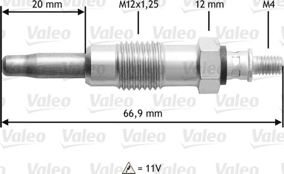 Valeo 345210 - Свеча накаливания autosila-amz.com