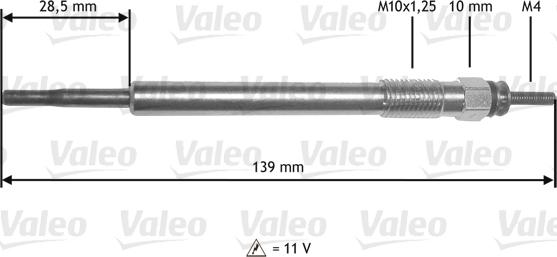 Valeo 345211 - Свеча накаливания autosila-amz.com