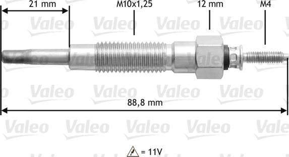 Valeo 345213 - Свеча накаливания autosila-amz.com