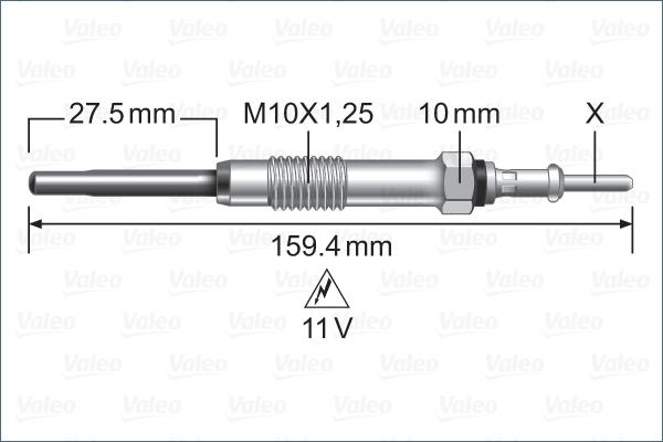 Valeo 345231 - Свеча накаливания autosila-amz.com