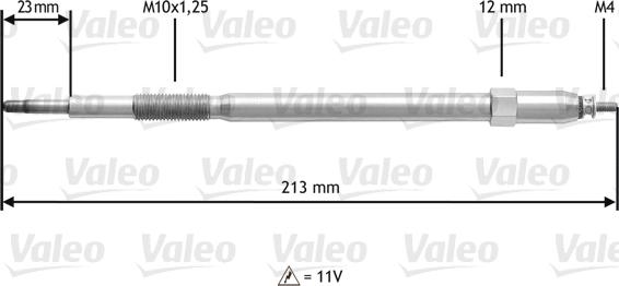 Valeo 345221 - Свеча накаливания autosila-amz.com
