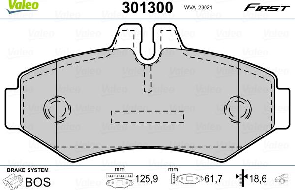 Valeo 301300 - Тормозные колодки, дисковые, комплект autosila-amz.com