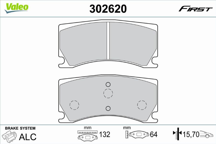 Valeo 302620 - Тормозные колодки, дисковые, комплект autosila-amz.com