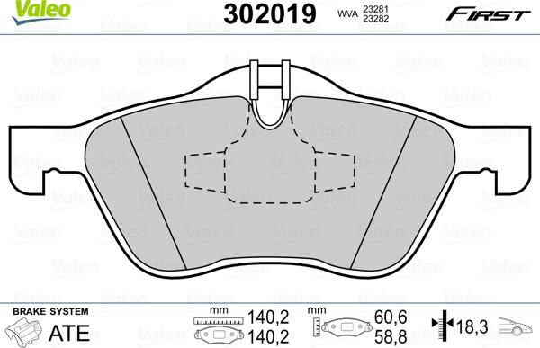 Valeo 302019 - Тормозные колодки, дисковые, комплект autosila-amz.com