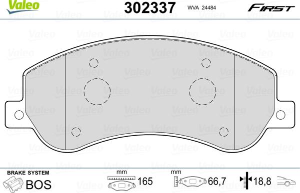 Valeo 302337 - Тормозные колодки, дисковые, комплект autosila-amz.com