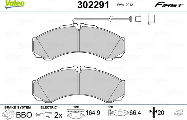 Valeo 302291 - Тормозные колодки, дисковые, комплект autosila-amz.com