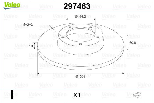Valeo 297463 - Тормозной диск autosila-amz.com