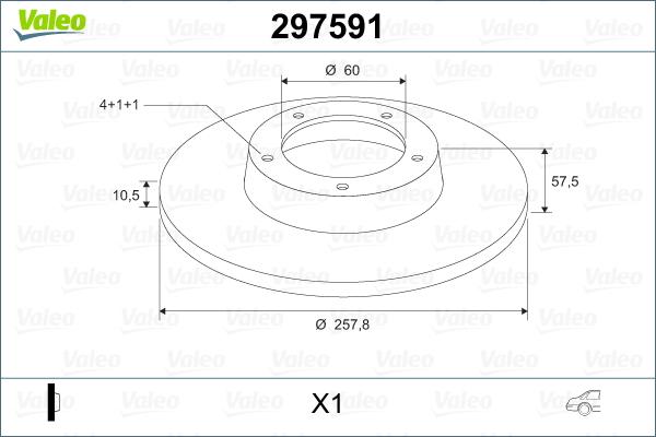 Valeo 297591 - Тормозной диск autosila-amz.com