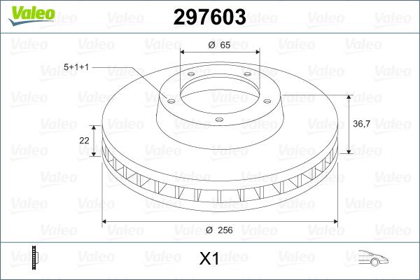 Valeo 297603 - Тормозной диск autosila-amz.com