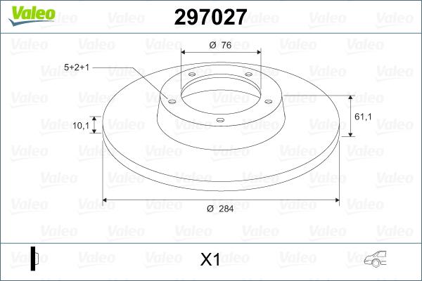 Valeo 297027 - Тормозной диск autosila-amz.com