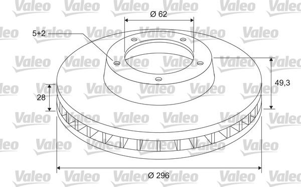 Valeo 297152 - Тормозной диск autosila-amz.com