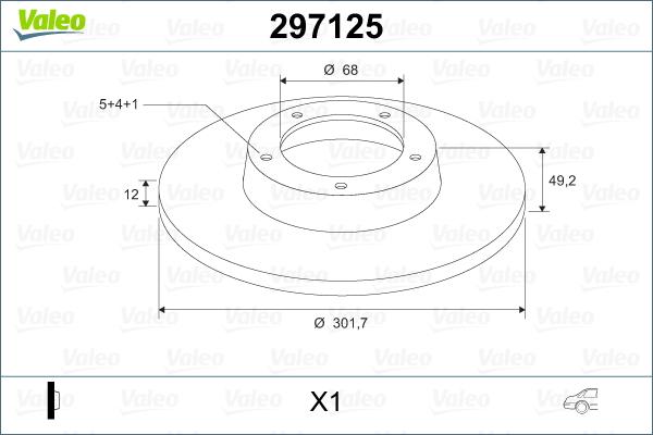 Valeo 297125 - Тормозной диск autosila-amz.com