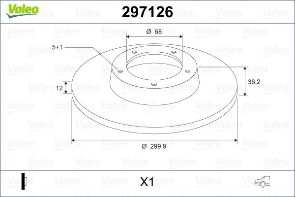 Valeo 297126 - Тормозной диск autosila-amz.com