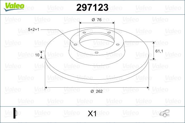 Valeo 297123 - Тормозной диск HYUNDAI i30/ix35/KIA CEED/SPORTAGE задний D=262мм. autosila-amz.com