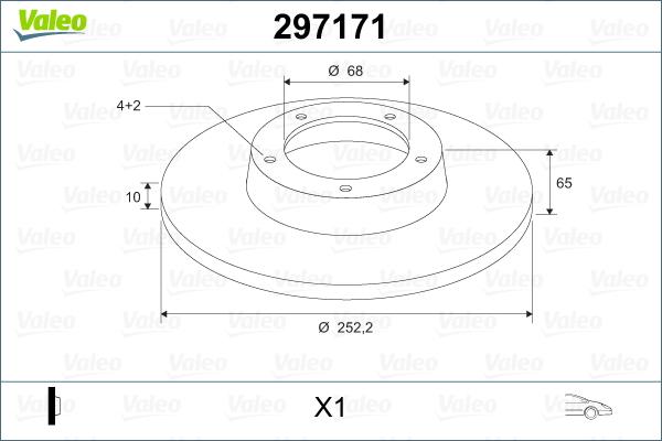 Valeo 297171 - Тормозной диск autosila-amz.com